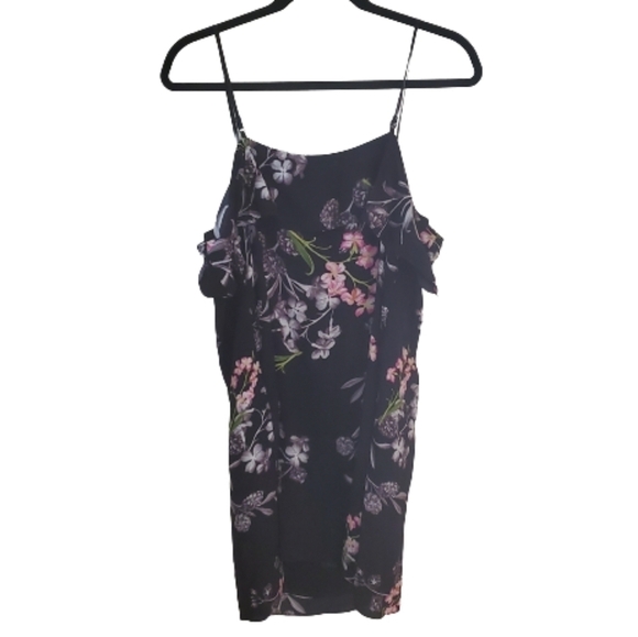 1. State Black Floral Print Cold Shoulder Dress - Picture 8 of 10